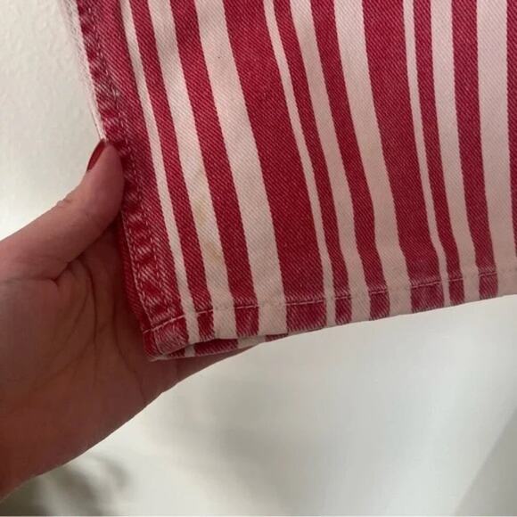 Urban Outfitters BDG Austen Striped Belted Wide Leg Cropped Jeans - Picture 4 of 8